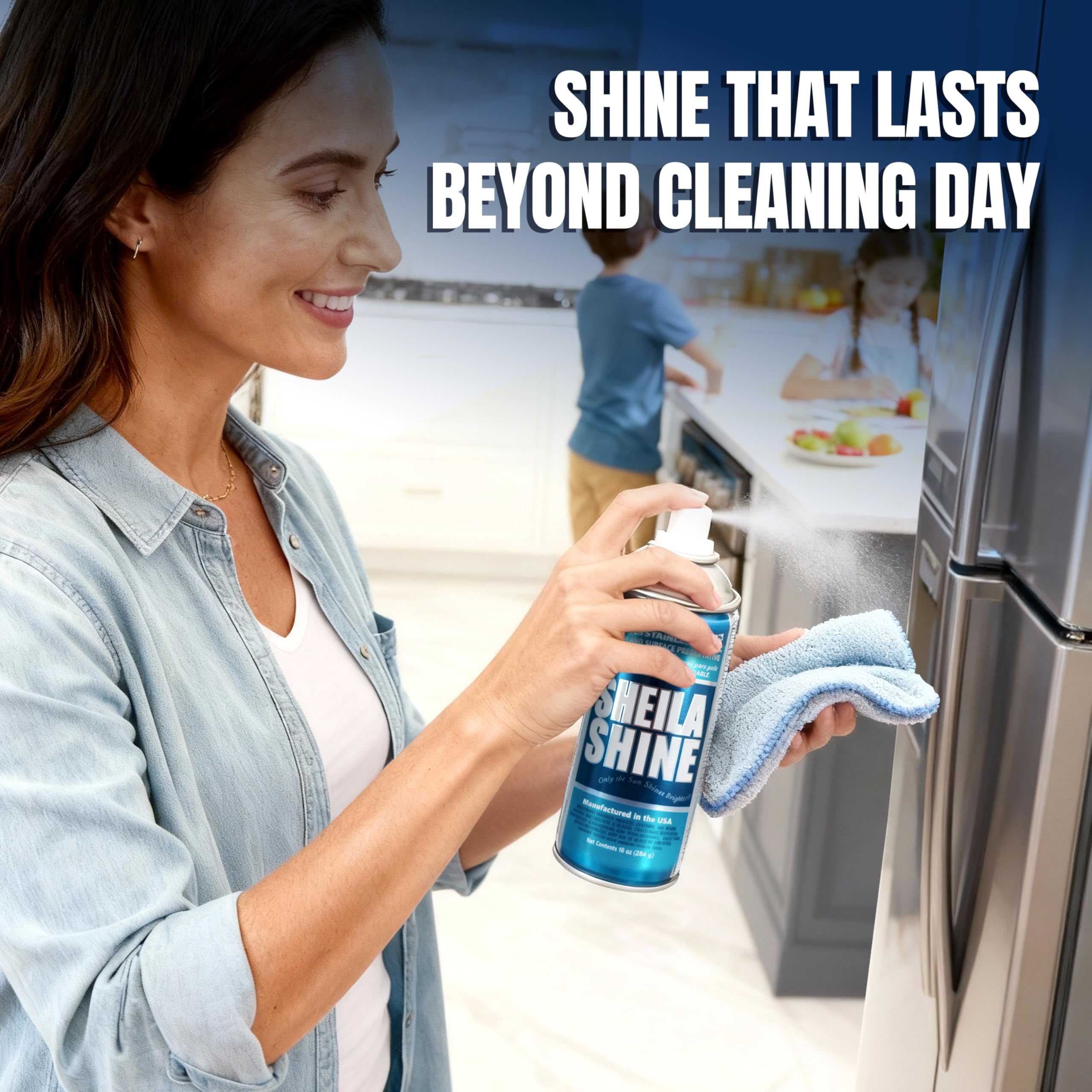US-made Sheila Shine highlights domestic production quality.