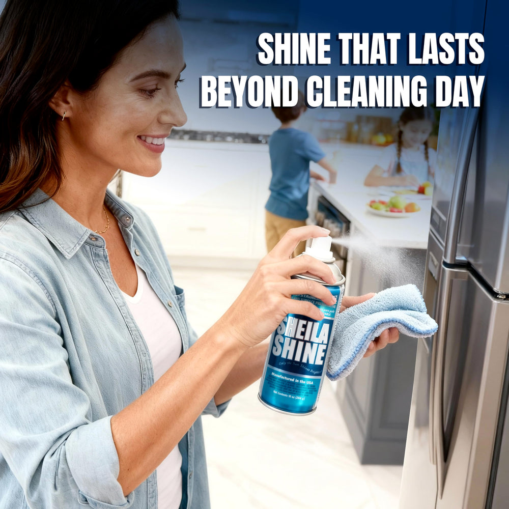 US-made Sheila Shine highlights domestic production quality.