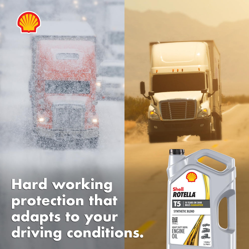 Diesel pickup and fleet use with Shell Rotella T5-40 on-road.