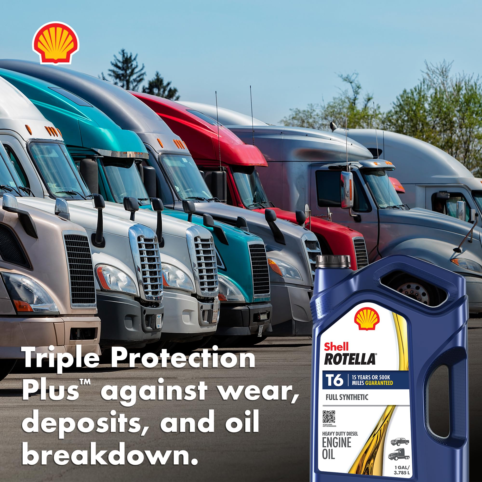 Shell Rotella T6 10W-30 1-gallon jug ready for transport and use.