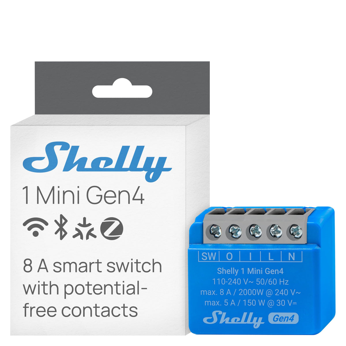 Shelly 1 Mini Gen4 Wi-Fi Zigbee Matter module for hub-free smart control