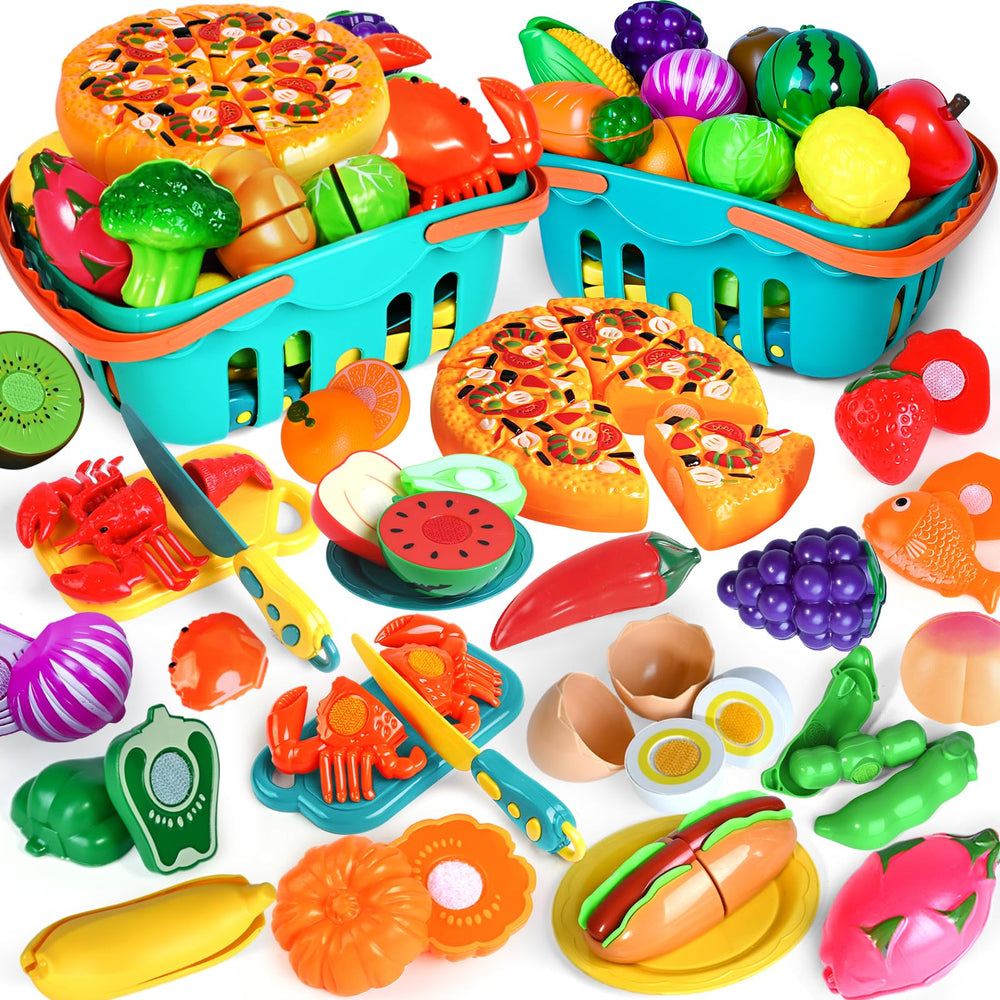 Shemira cutting play food set with realistic pieces for imaginative pretend meals