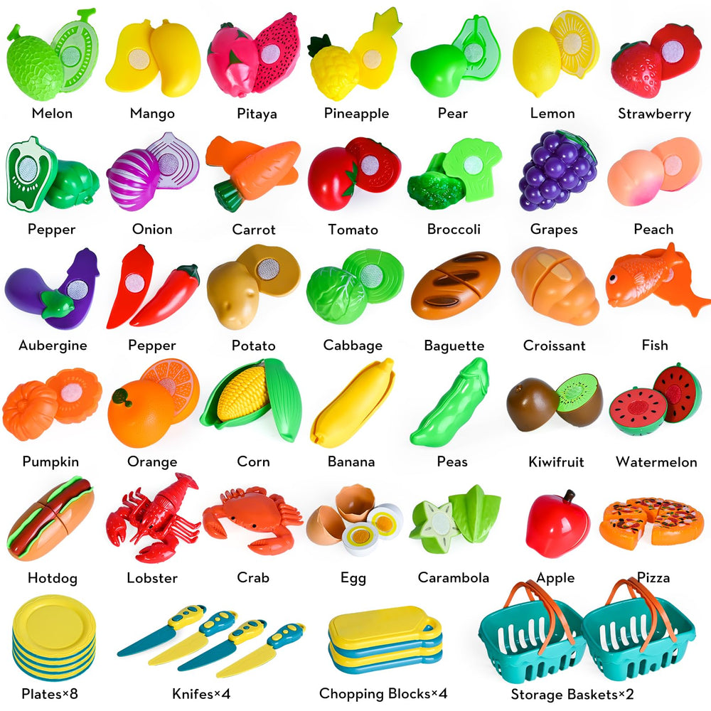 Shemira pretend fruit variety helps color recognition during playtime