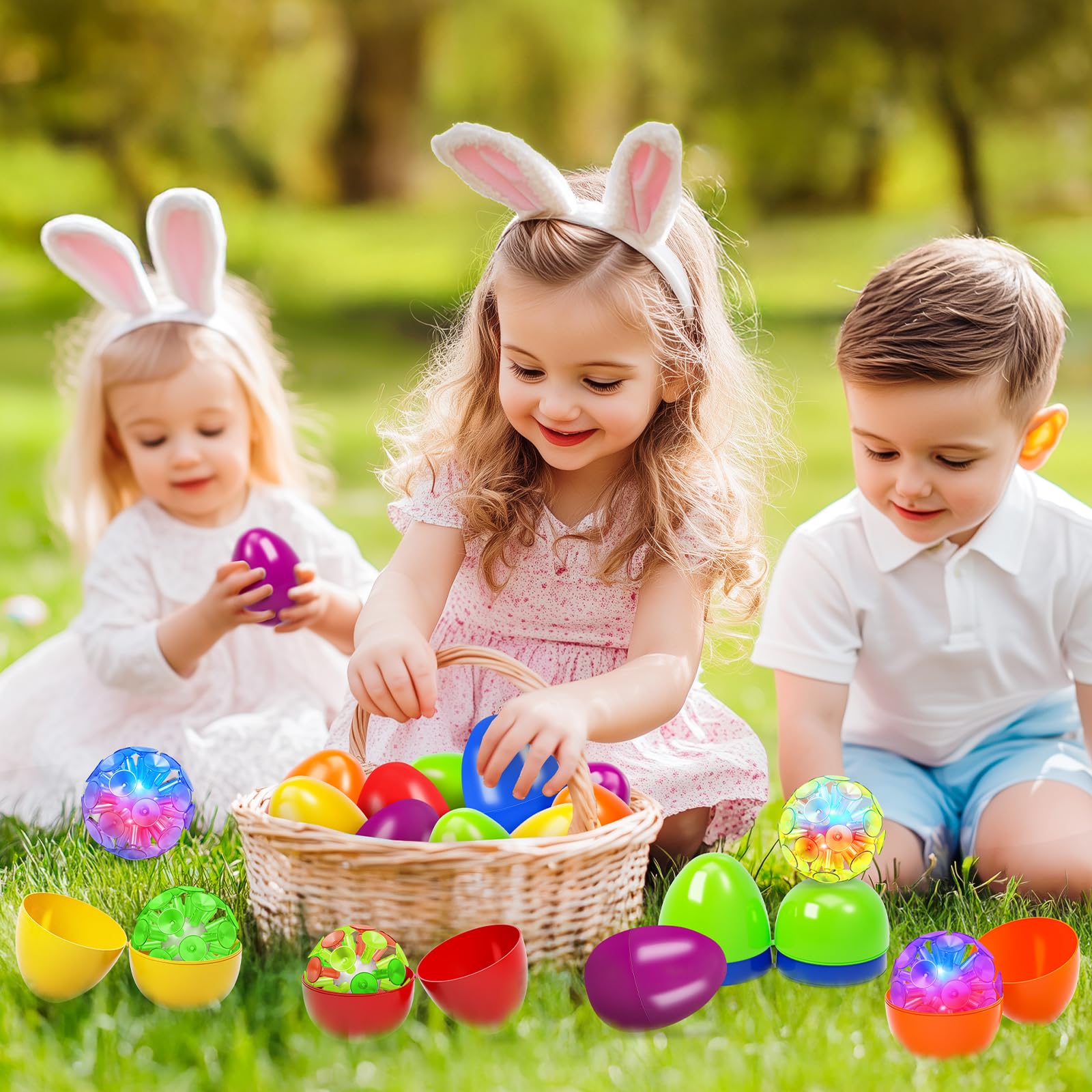 Shemira safe durable rubber eggs withstand active play.