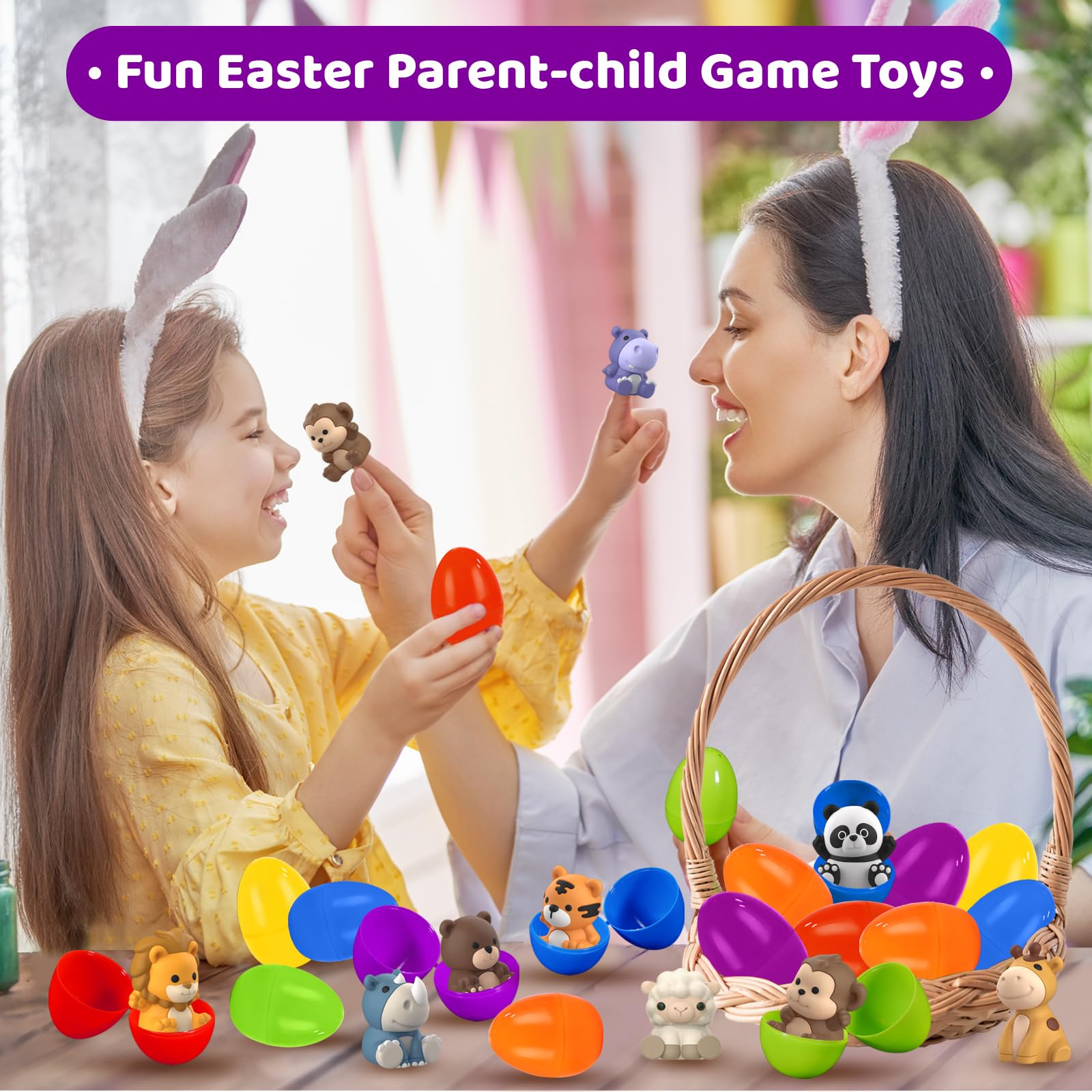 Durable eggs and toddler-safe puppets for engaging playtime