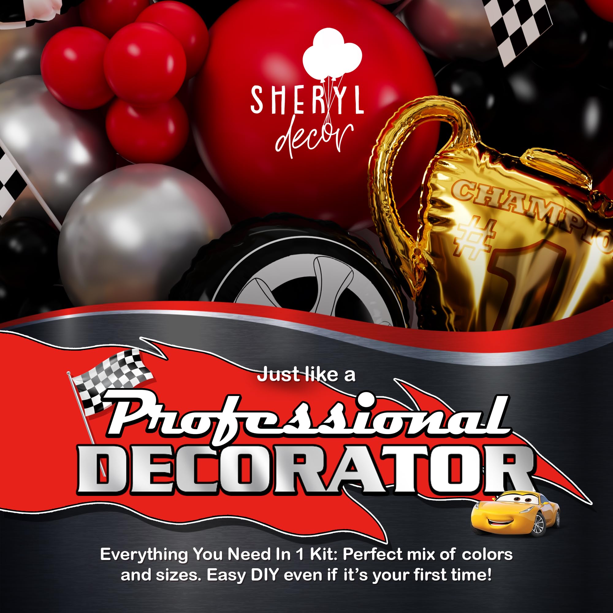 Sheryl Decor easy DIY decor idea for Cars birthday party