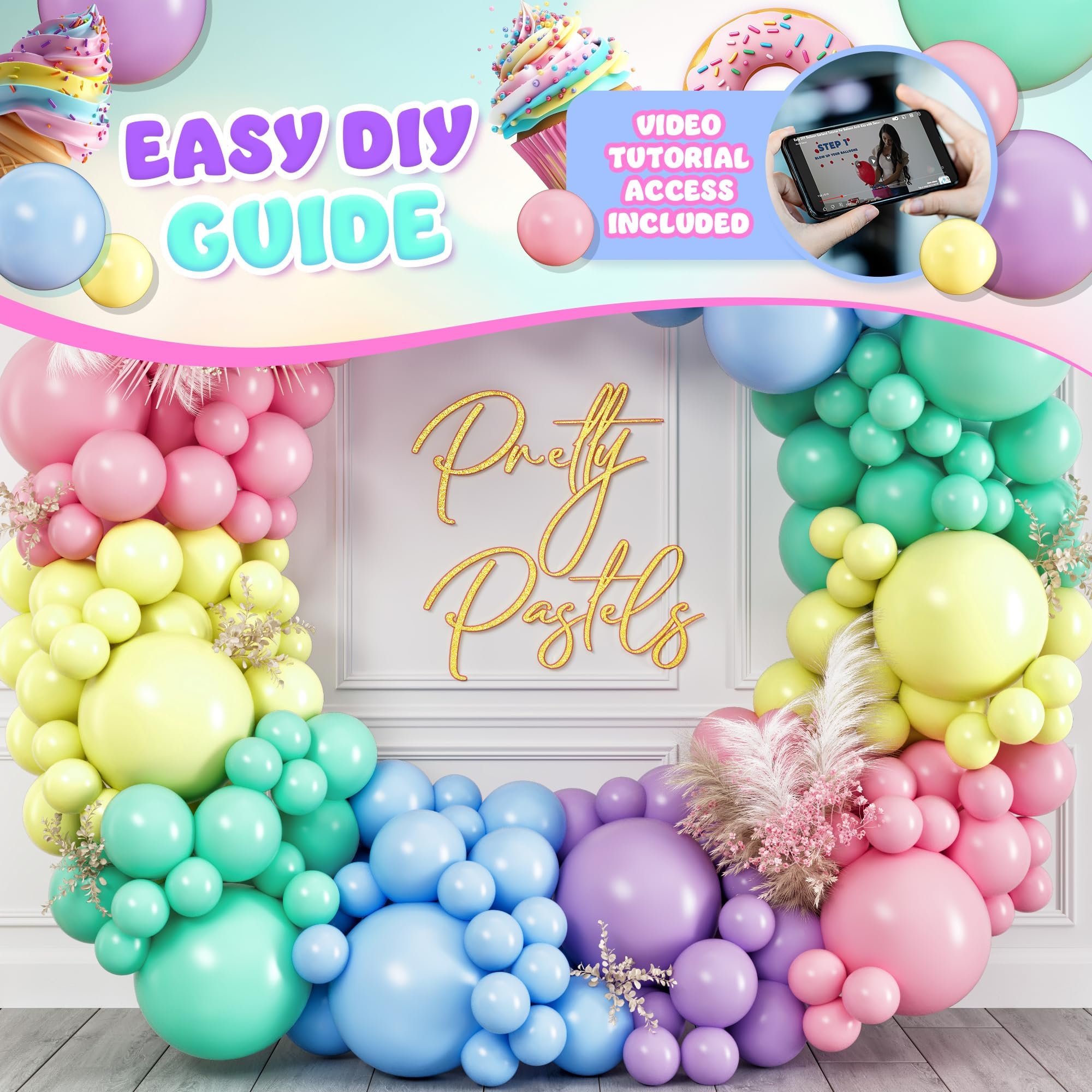 SHERYL DECOR pastel arch instructions show how to assemble quickly