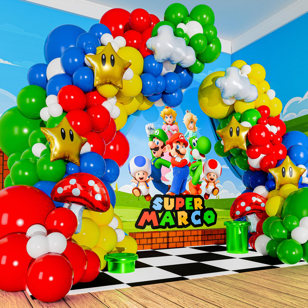 SHERYL DECOR star balloon adds sparkle to the video game theme.