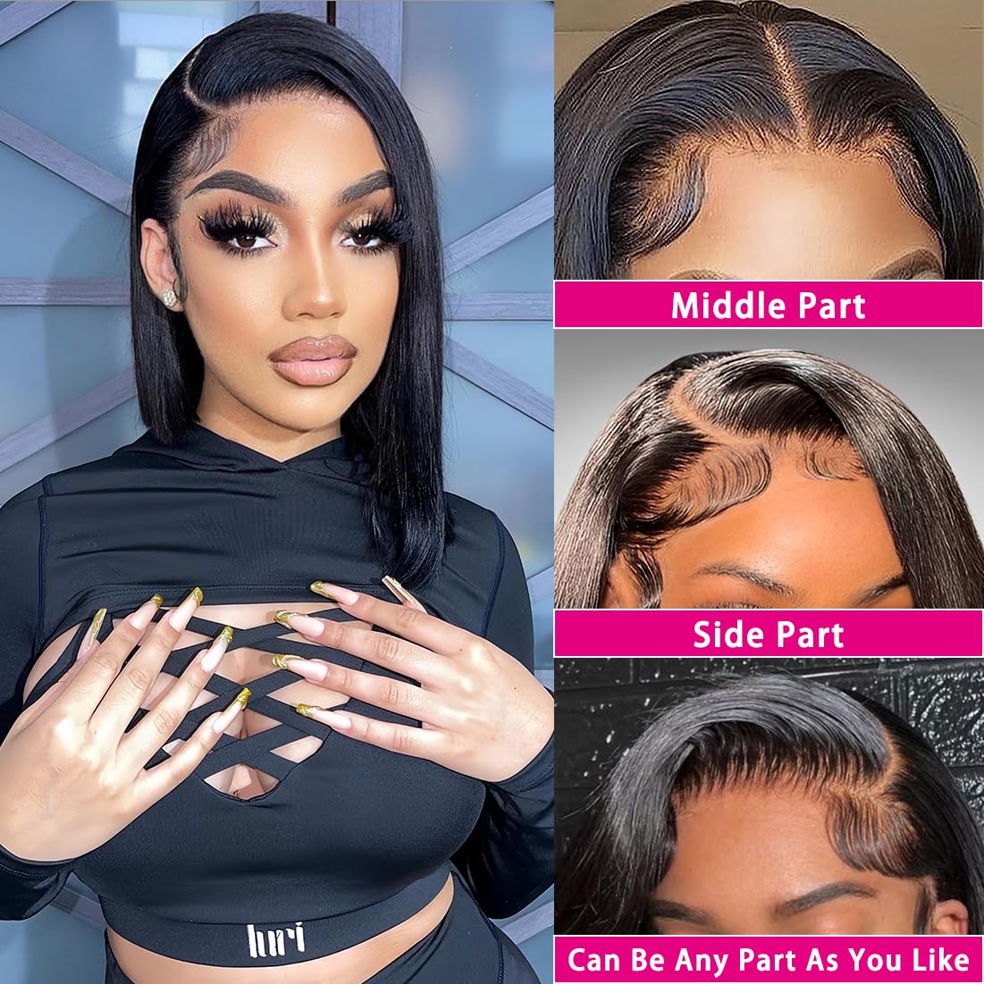 Shesbeauty 13x4 HD lace wig with invisible knots creates a seamless scalp look.