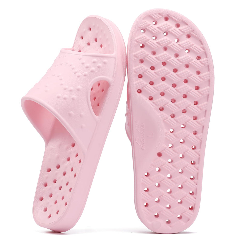 Shevalues beach and pool sandals with quick-dry features for travel.