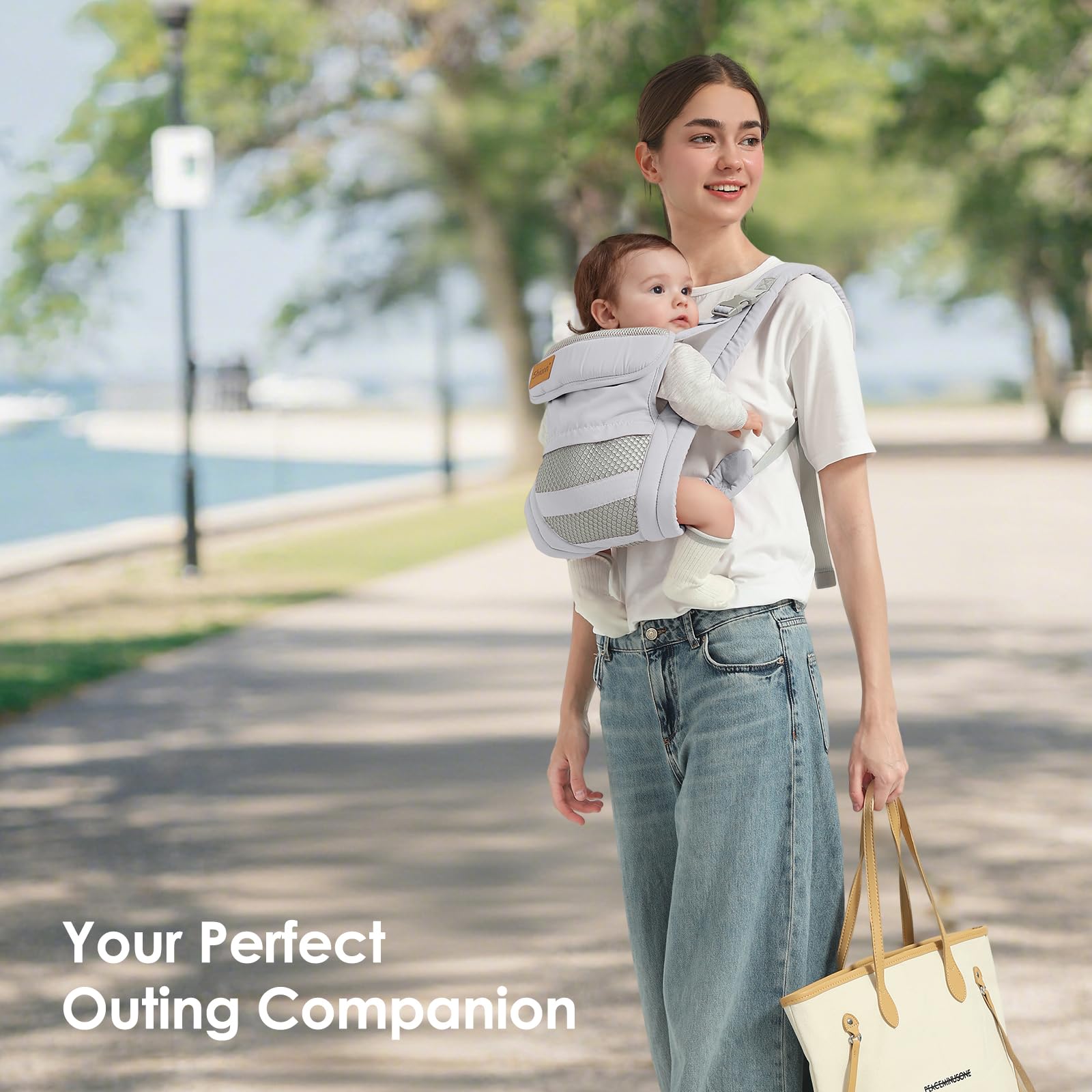 Shiaon baby carrier all-season cotton mesh enables year-round wear.