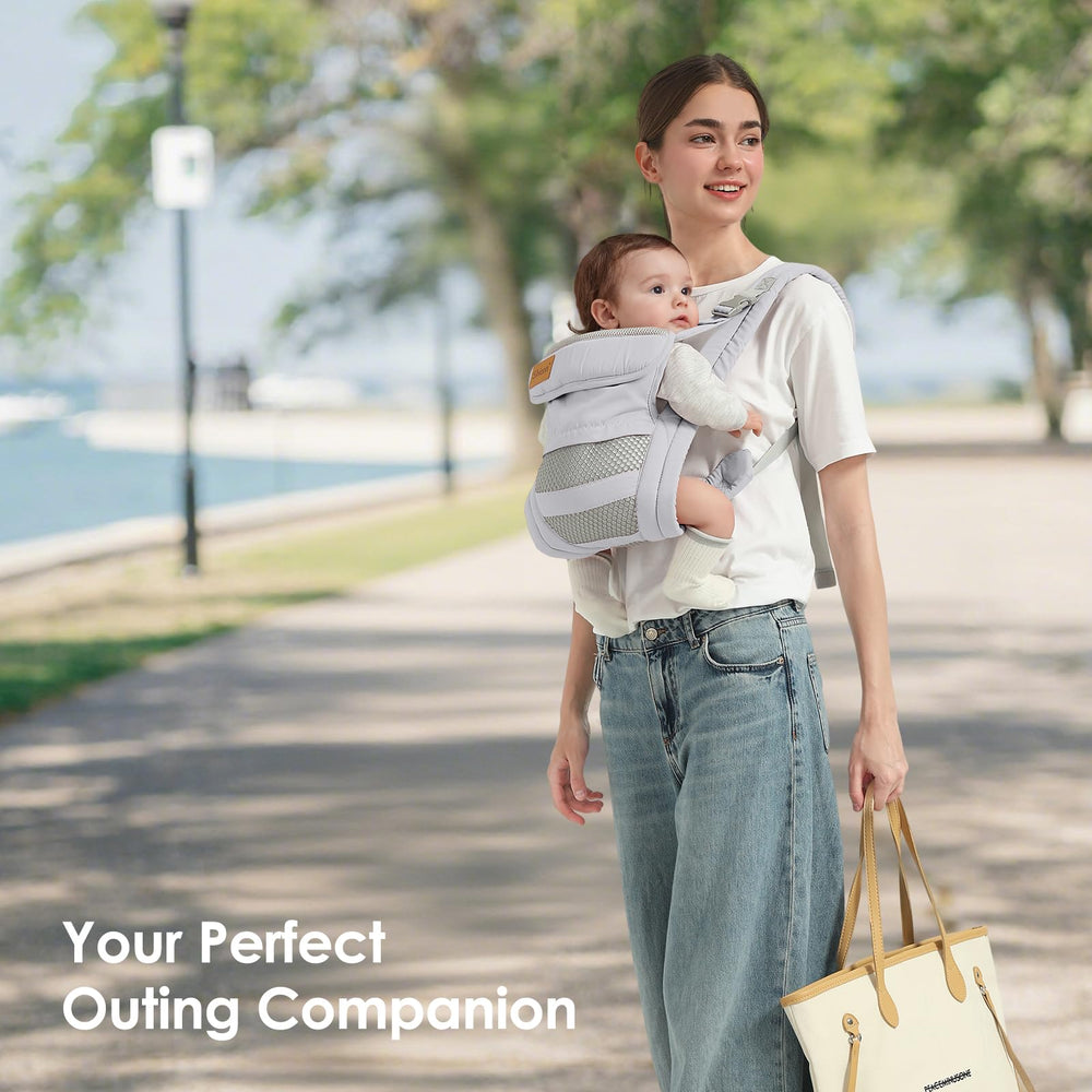 Shiaon baby carrier all-season cotton mesh enables year-round wear.