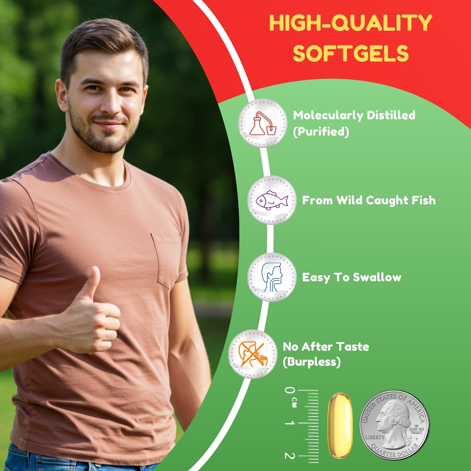 SHIFAA NUTRITION burpless softgels with glass of water for easy daily use