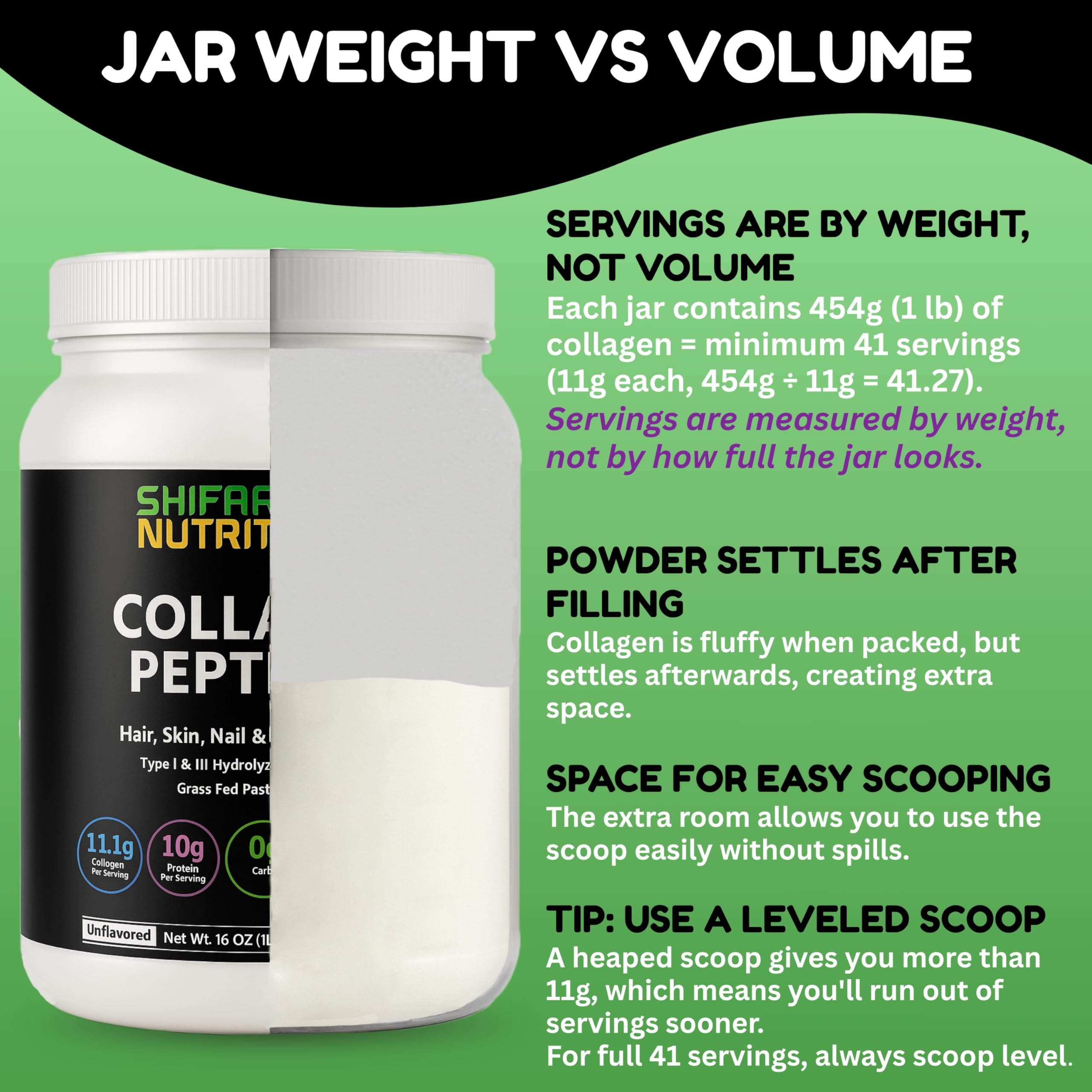 SHIFAA NUTRITION easily dissolves collagen powder for seamless meals.