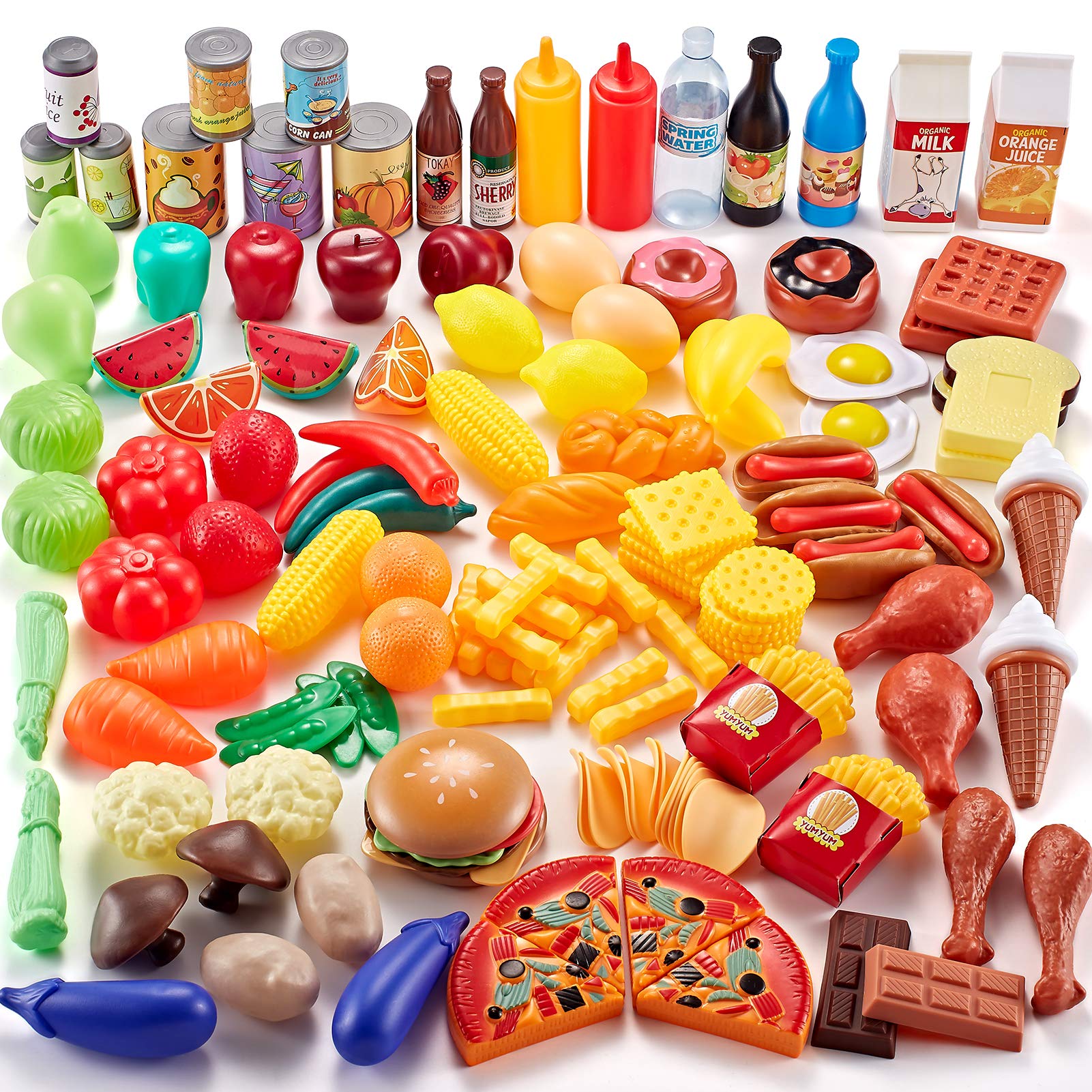 Shimfun 143-piece play food assortment for imaginative cooking play.