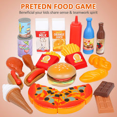 Shimfun storage bag keeps all pretend food organized for easy cleanup.