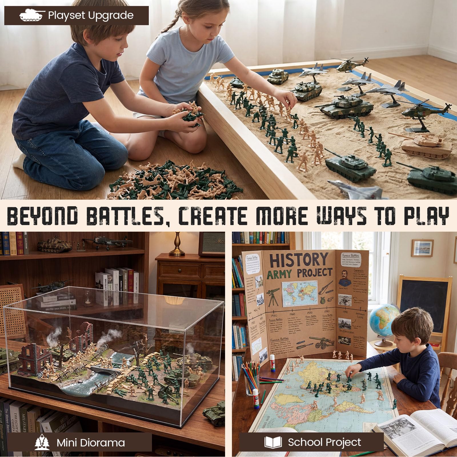 Shindel Army Men used as party favors or cake toppers for classroom celebrations.