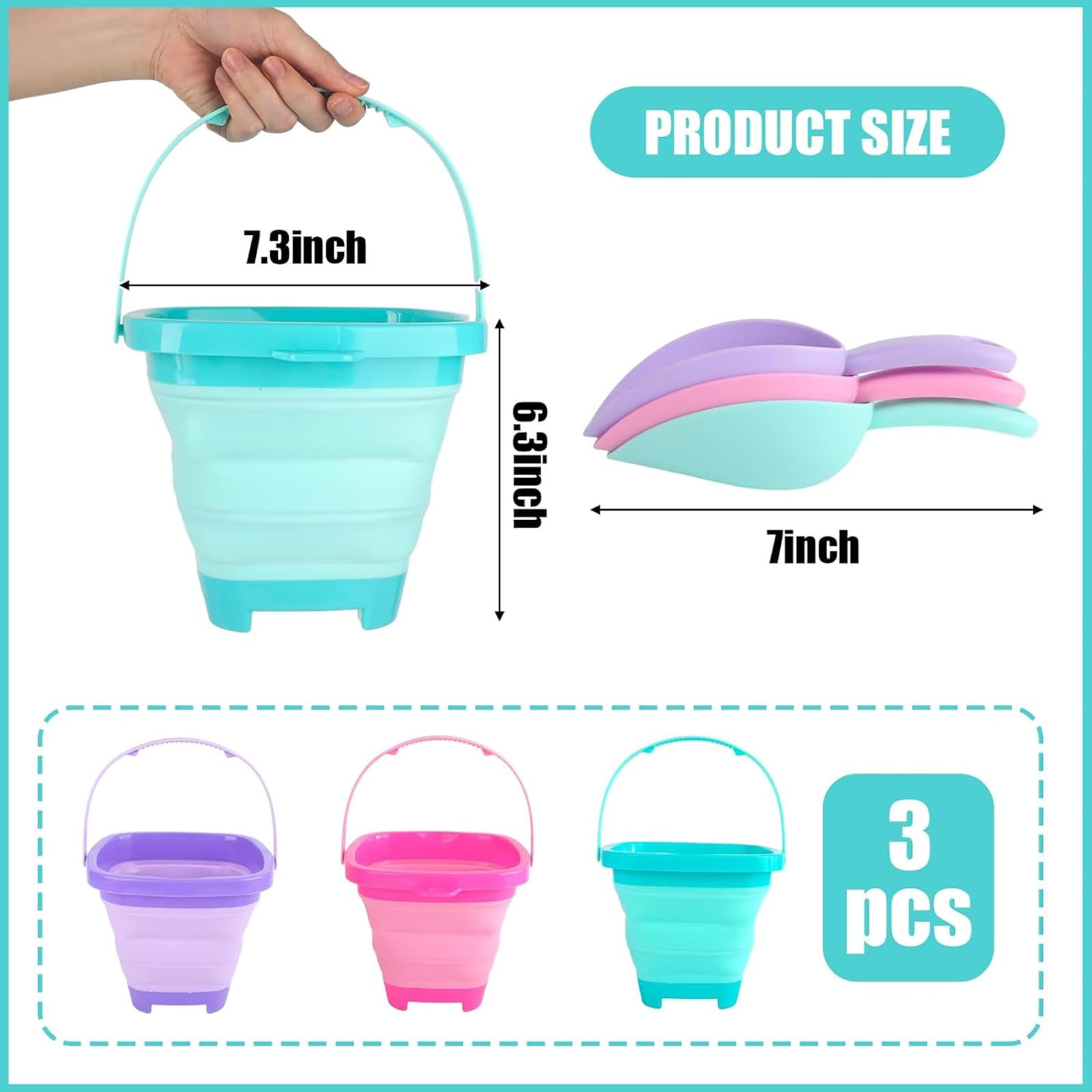 Shindel collapsible green bucket ideal for camping and quick packing.