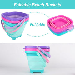 Shindel collapsible pink bucket for colorful sand activities and organized trips.