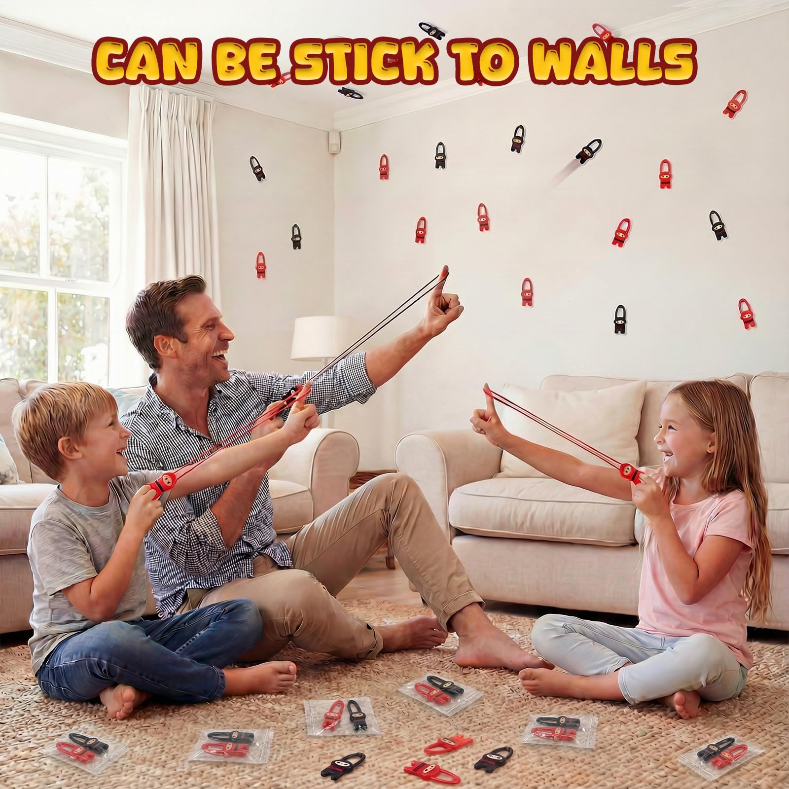 Shindel ninja slingshot toys for indoor and outdoor use.