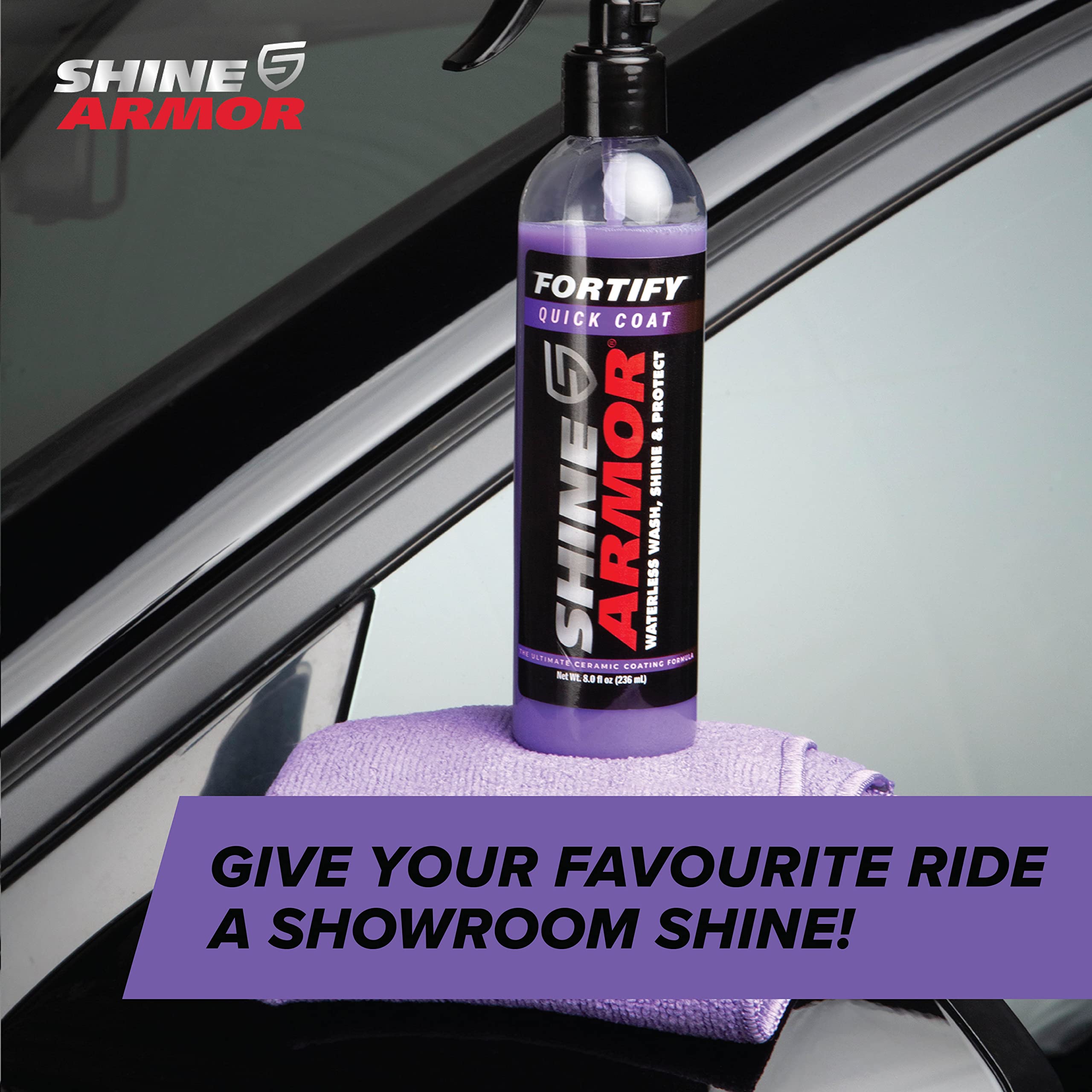 SHINE ARMOR dirt-shedding protection keeps surfaces cleaner after washes