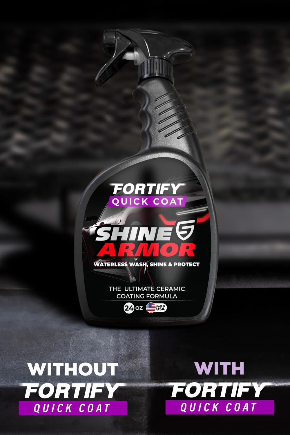 SHINE ARMOR hydrophobic layer forming beading on exterior surfaces