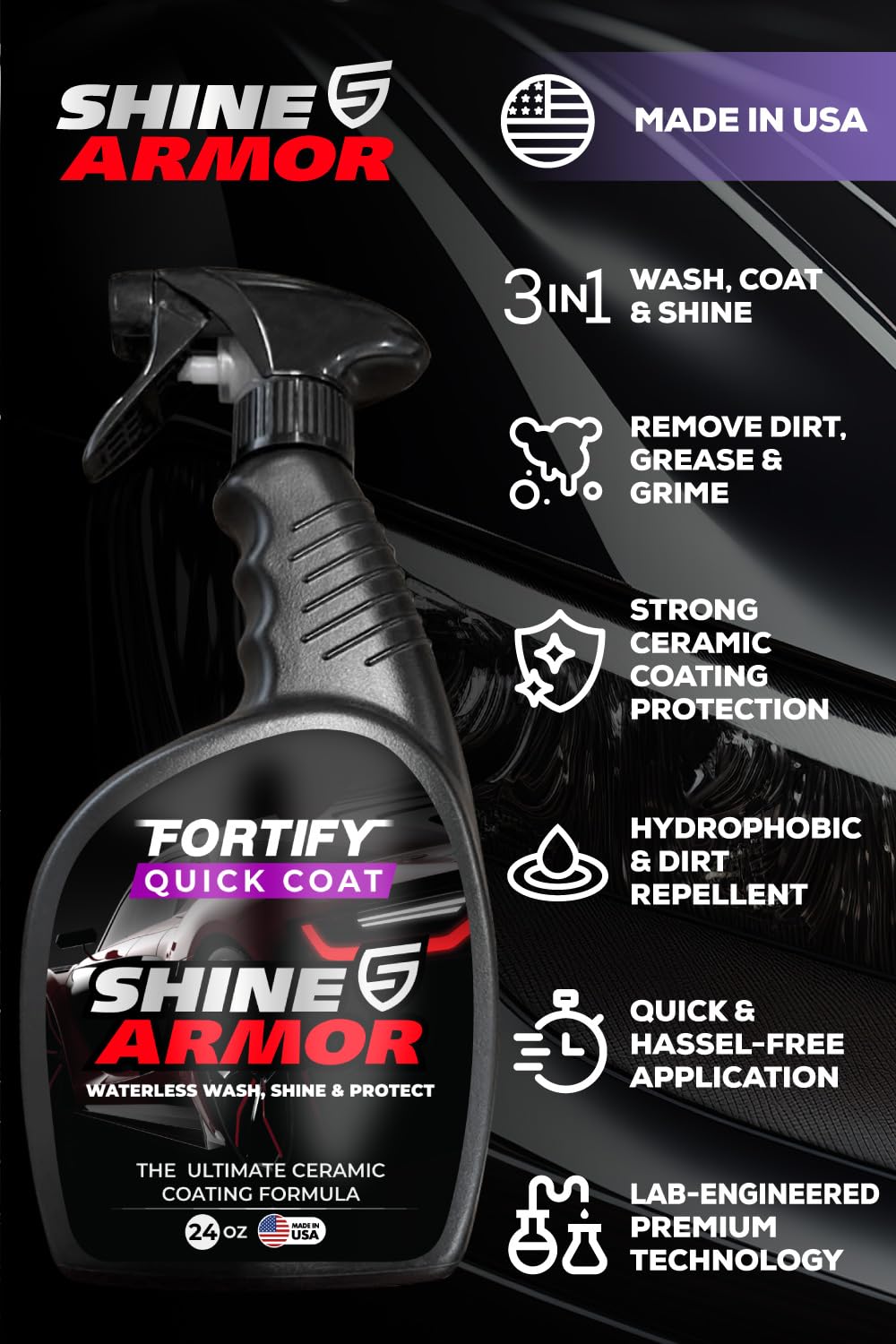 SHINE ARMOR nano-ceramic protection forming a hard surface shield