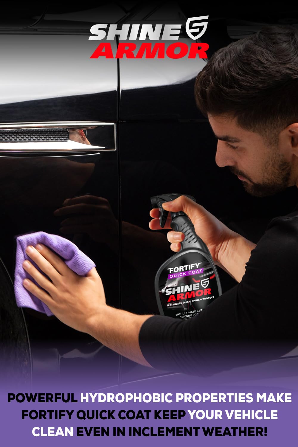 SHINE ARMOR protective polymer film on trim to guard against grime