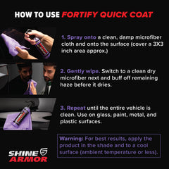 SHINE ARMOR spray wax in one-step applies slick protective layer