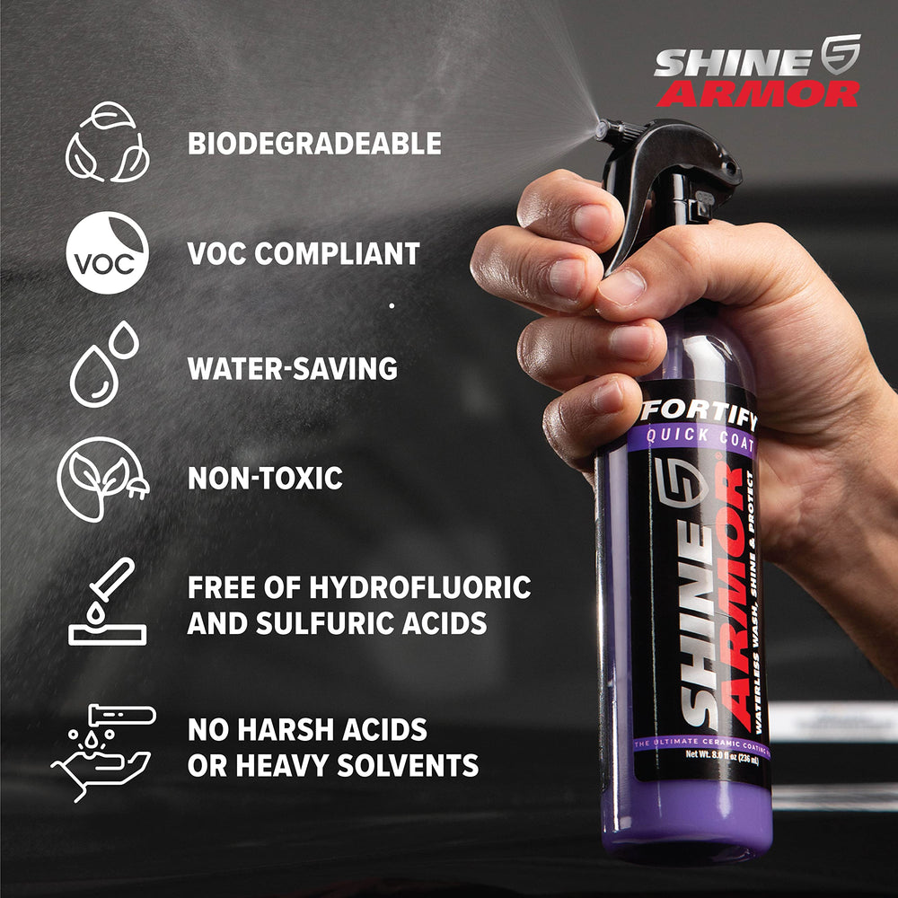 SHINE ARMOR waterless wash action lifting light dirt without rinsing