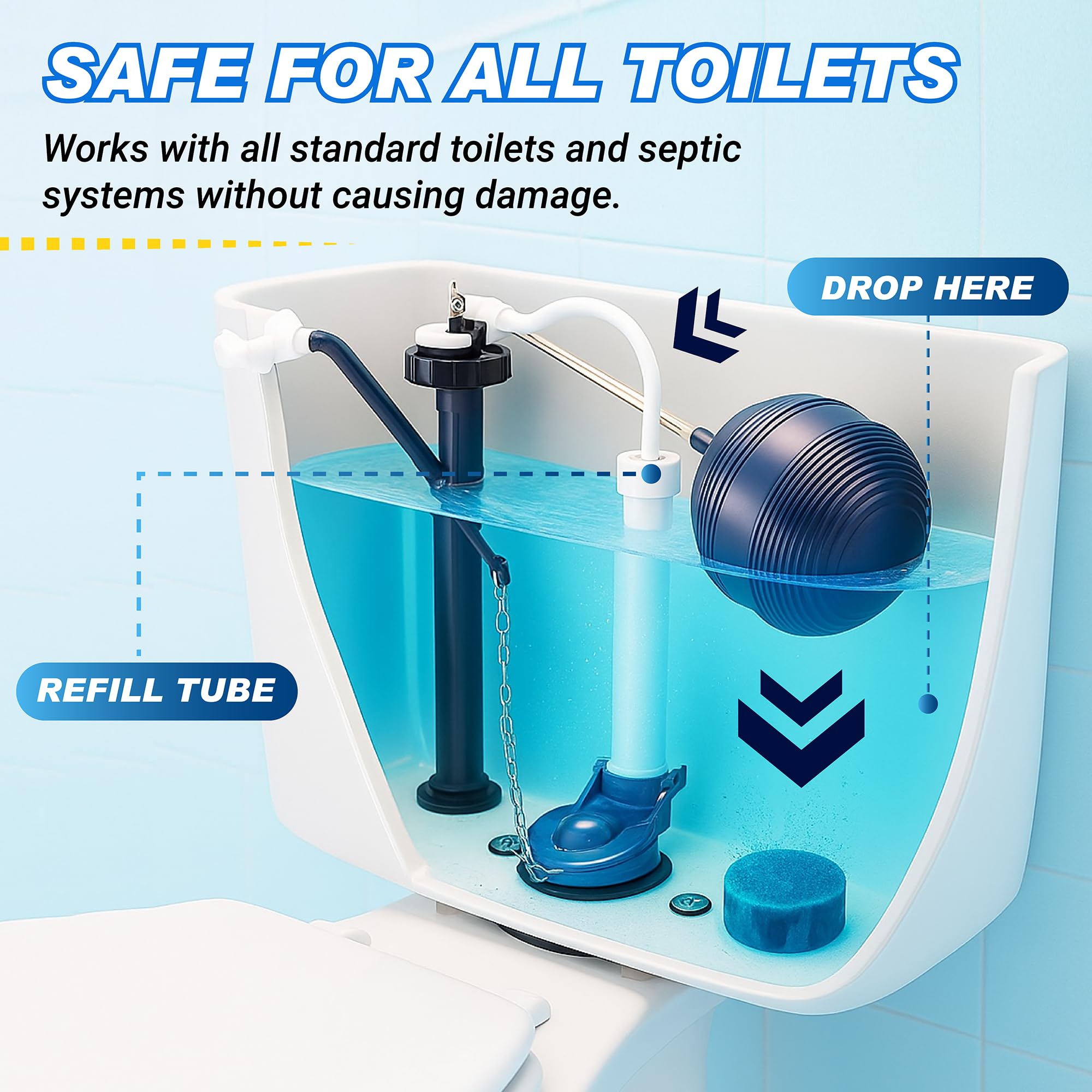 Shinefy 20-tab package offers easy, mess-free drop-in cleaning for a year.