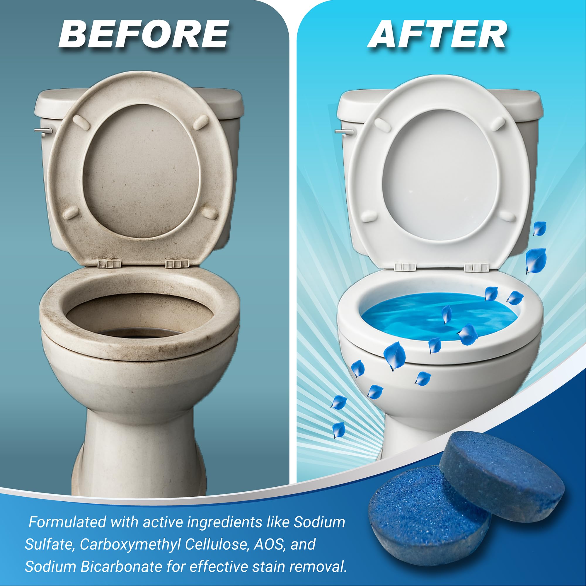 Shinefy hard water stain remover tablet helps fight limescale buildup.