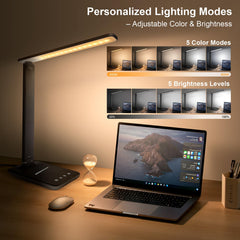 Shinelife desk lamp head rotates 180 degrees for precise lighting.