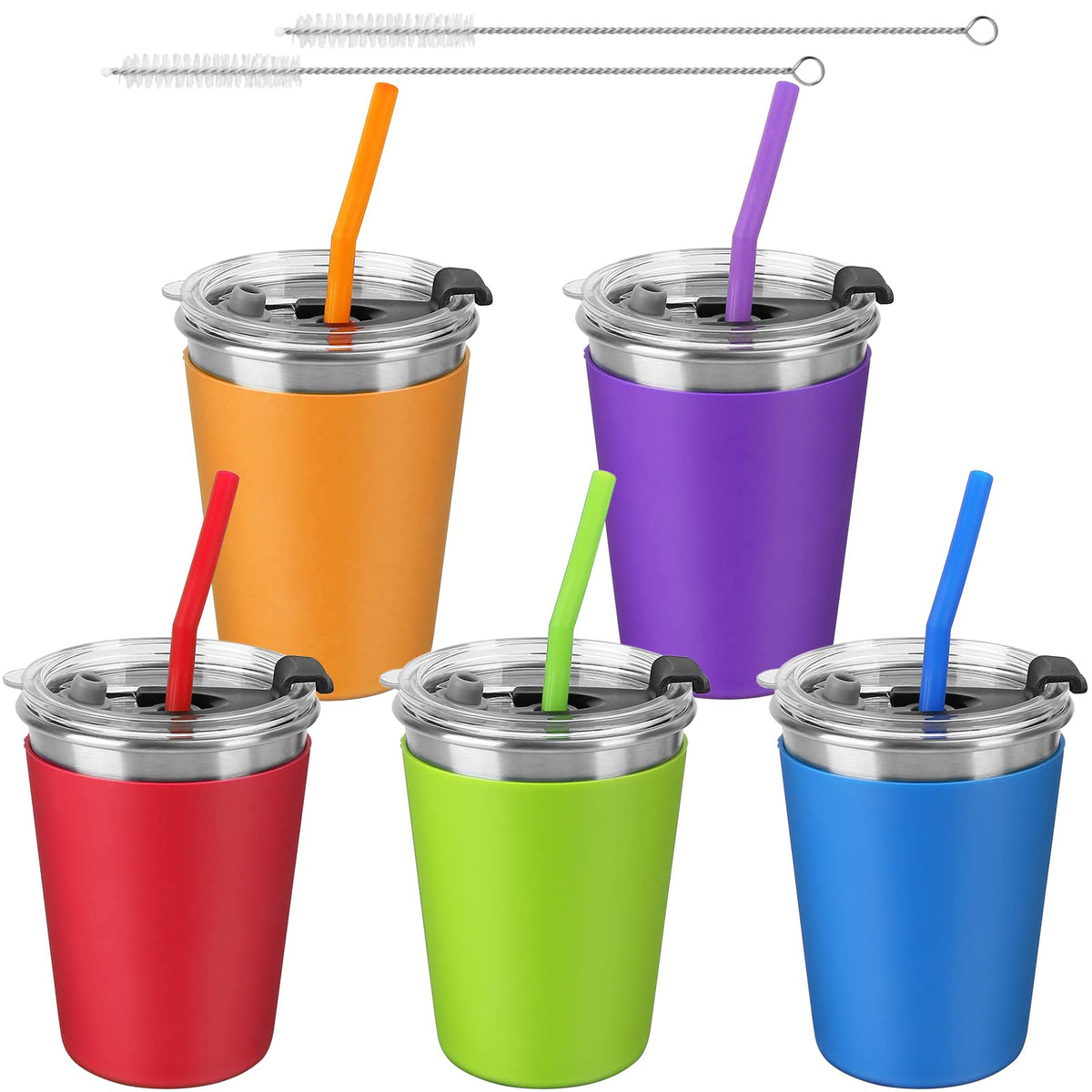 ShineMe 5Pack kids cups with lids for spill-proof meals