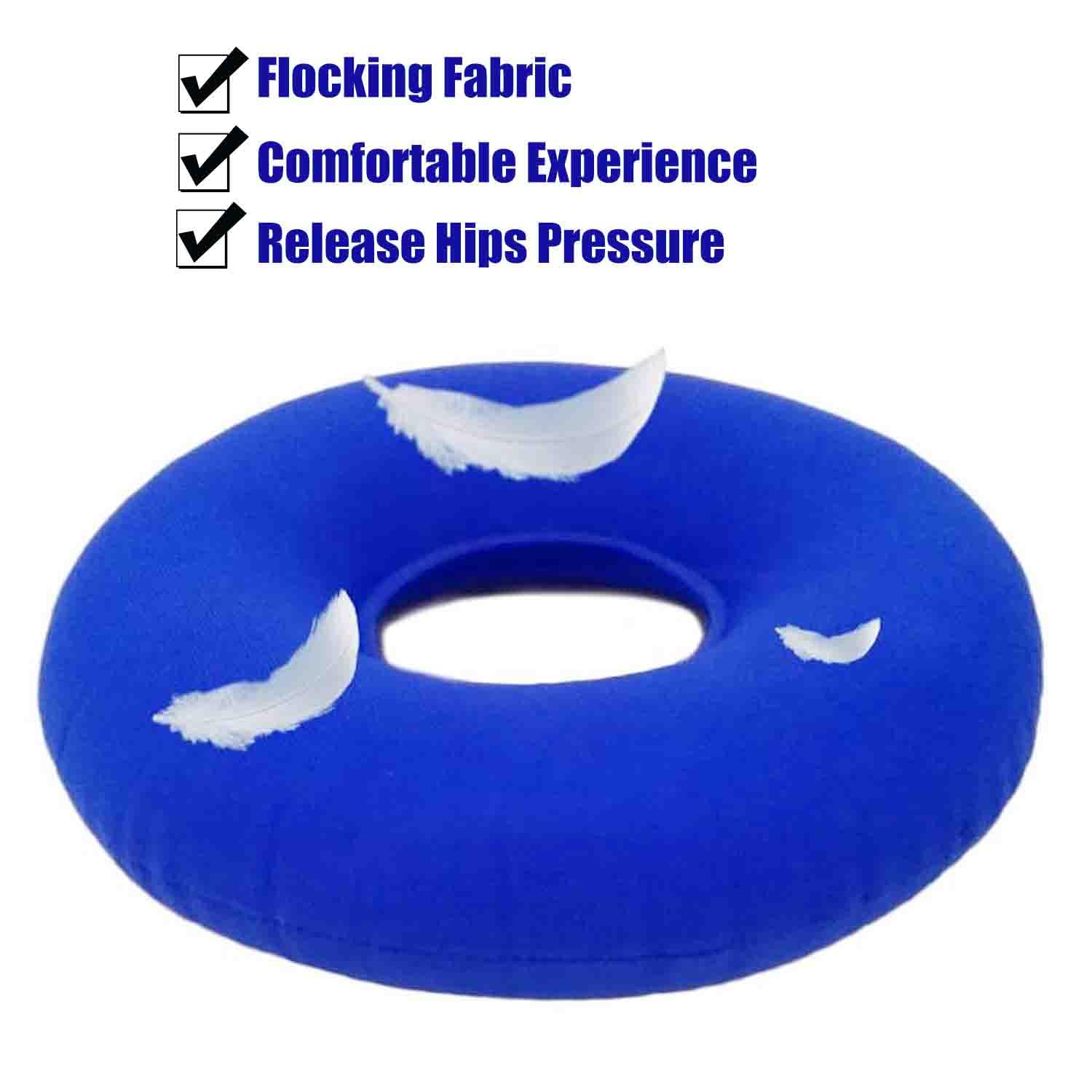 Shineyid inflatable donut pillow with inflator enables quick setup