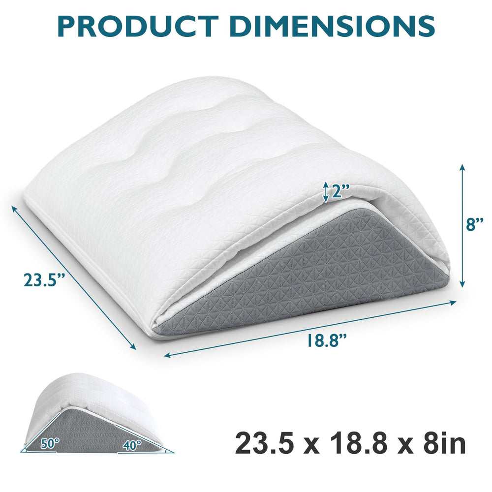 Shinnwa Knee Wedge Pillow dimensions 23-5x18-8x8 inches provide ample support.