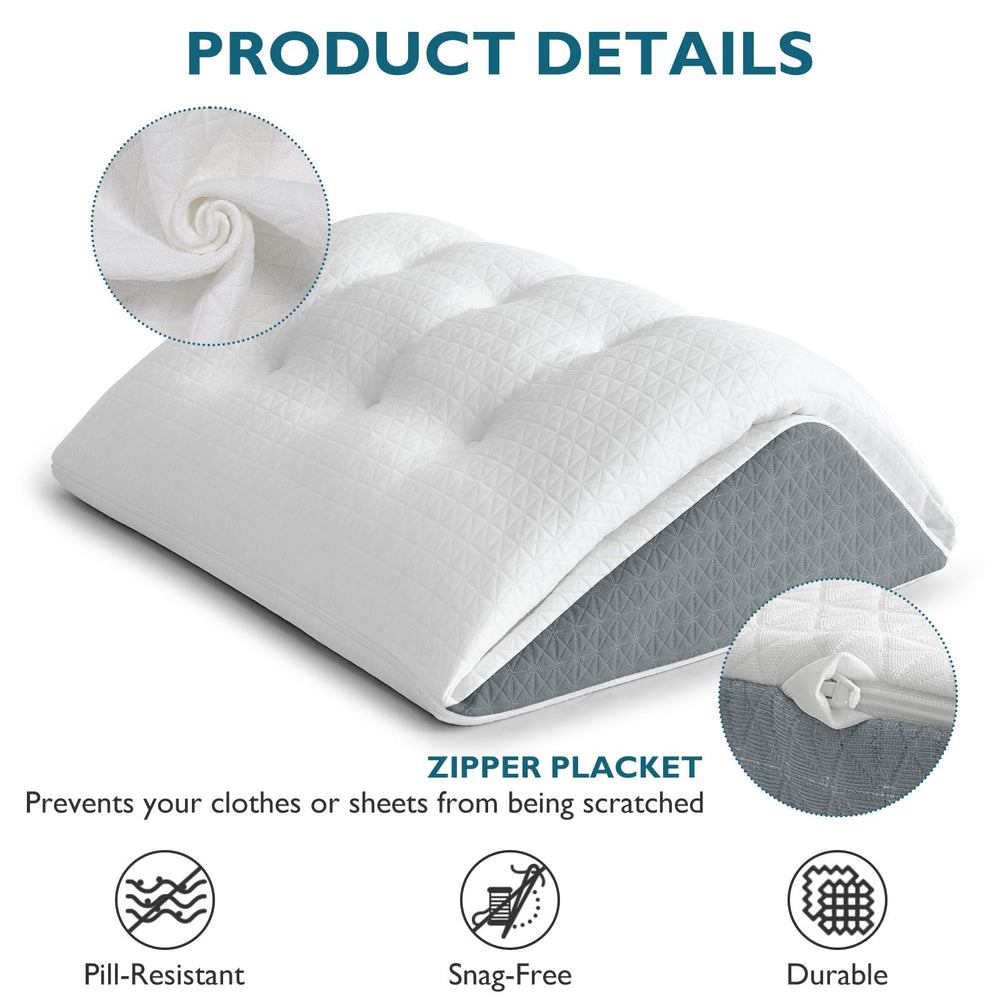 Shinnwa Knee Wedge Pillow hidden zipper pocket protects furniture.
