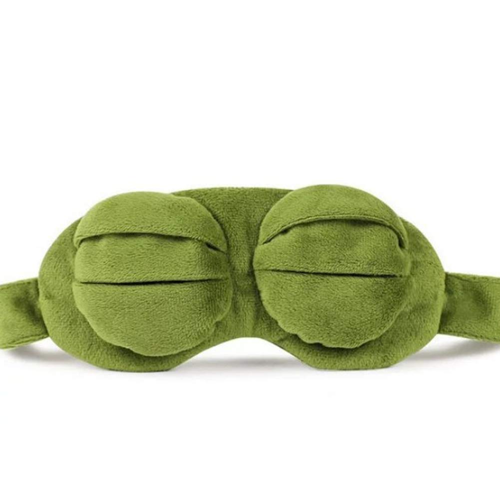 Shinywear kids eye mask in green frog color for friendly bedtime use