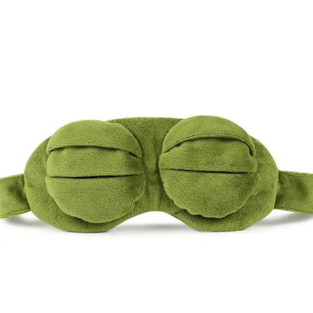 Shinywear kids eye mask in green frog color for friendly bedtime use