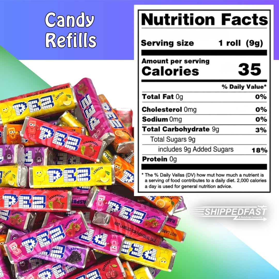Shippedfast PEZ refills flavors grape lemon strawberry orange cherry raspberry for party snacks.