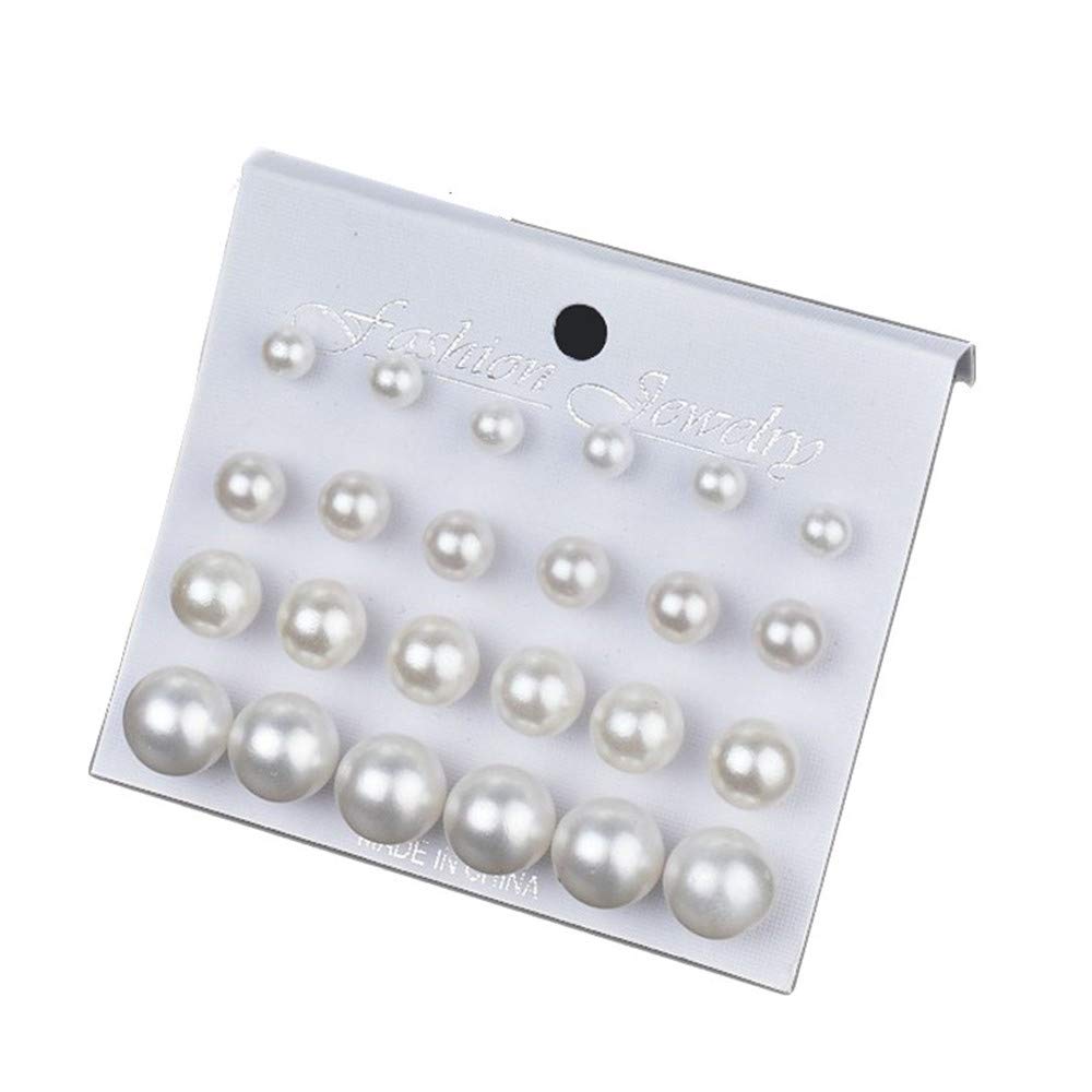 ShiQiao Spl pearl stud earrings set for daily wear with subtle sparkle.