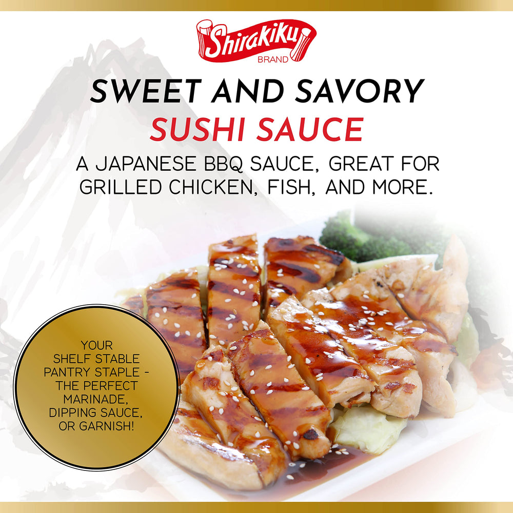 Shirakiku unagi sauce glaze on grilled seafood