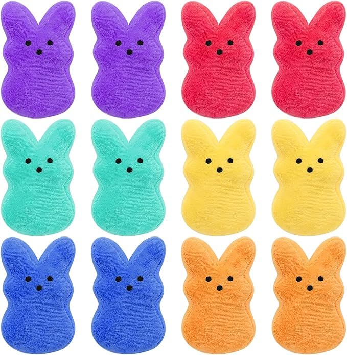 SHIRIA Easter bunny plush 12-piece set for festive decor and gifts.
