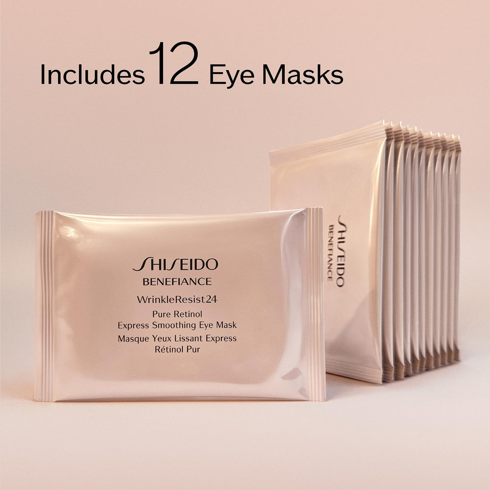 Shiseido Benefiance eye mask in use adheres to the eye area for comfortable, quick treatment