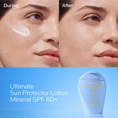 Shiseido Ultimate Sun Protector Lotion shows WetForce protection when skin contacts water
