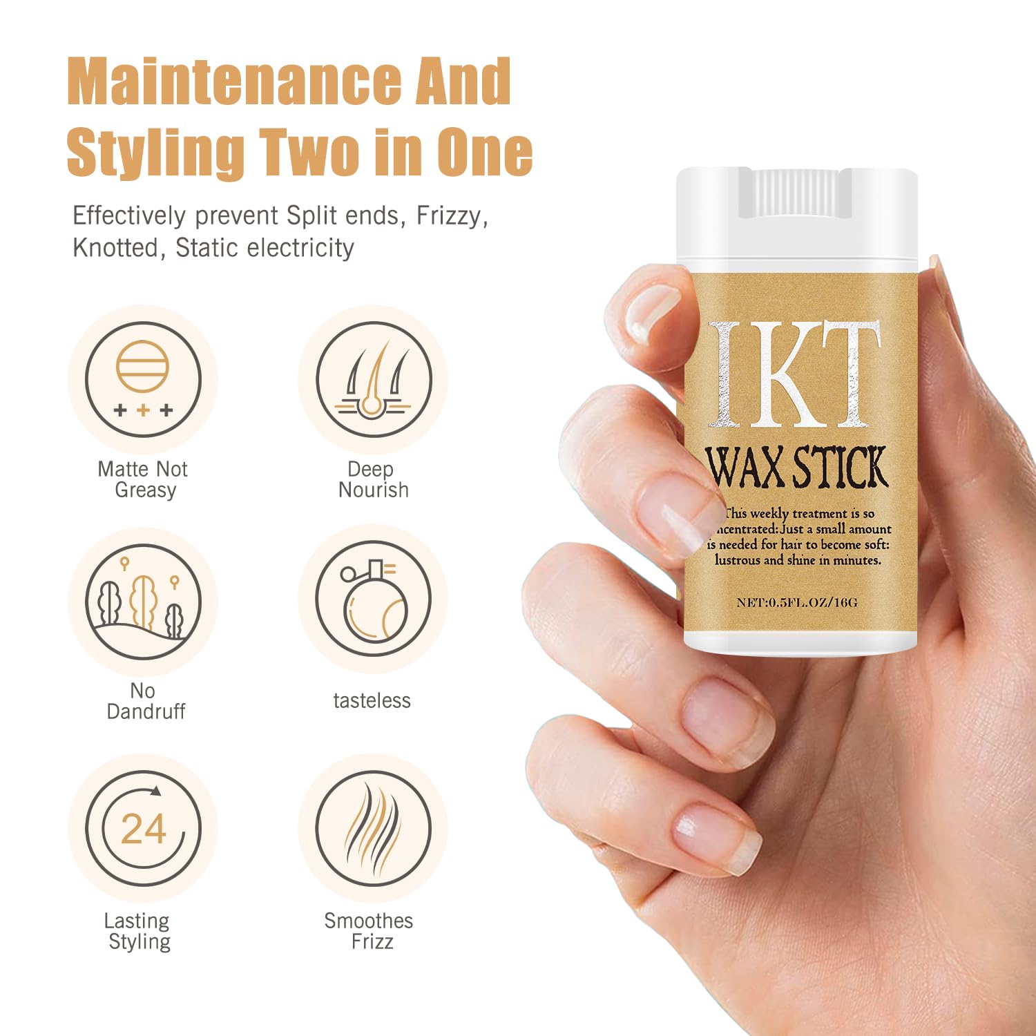 Shiyalan Hair Wax Stick soft shine for natural, supple finish.