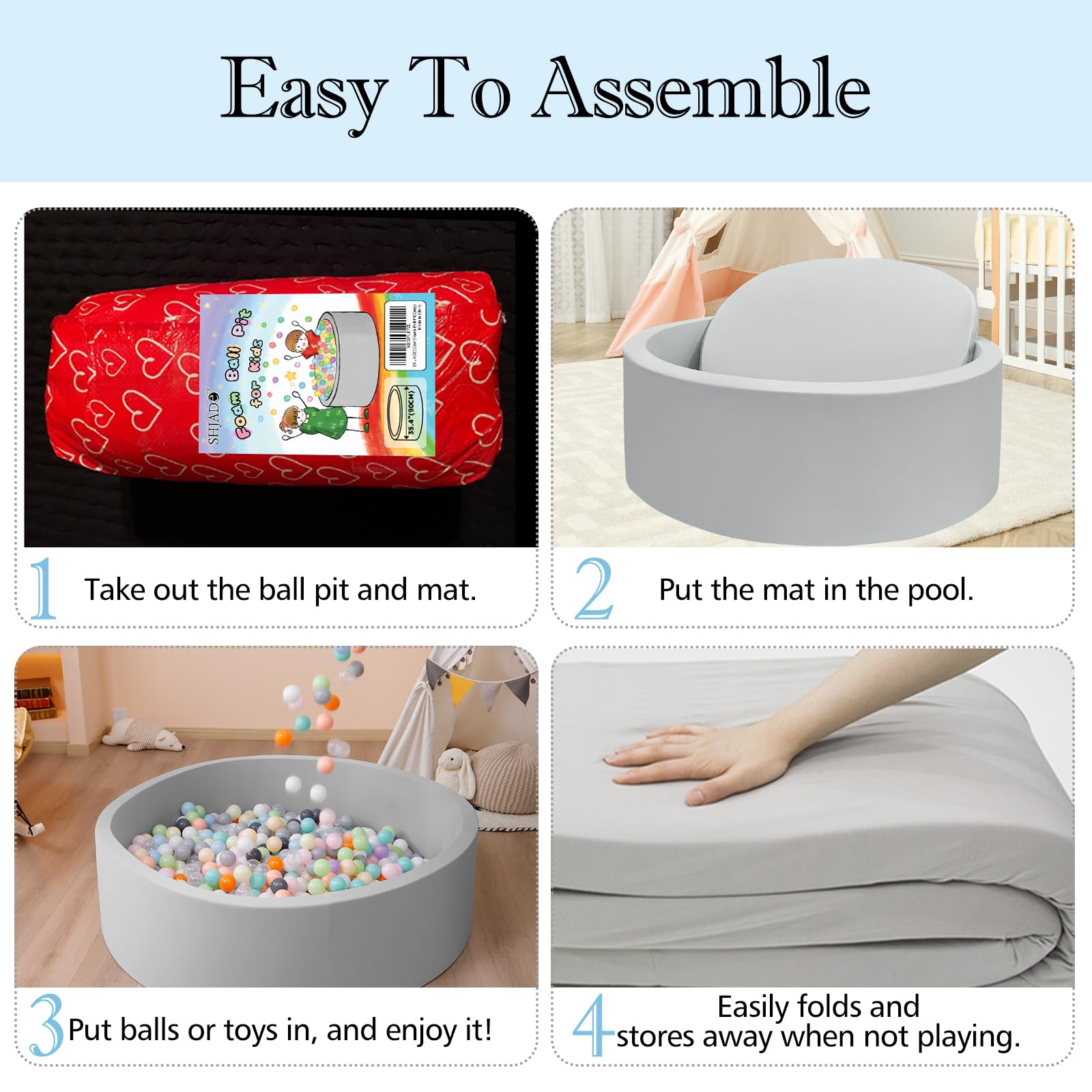SHJADE inner foam cushions provide soft, comfortable play space