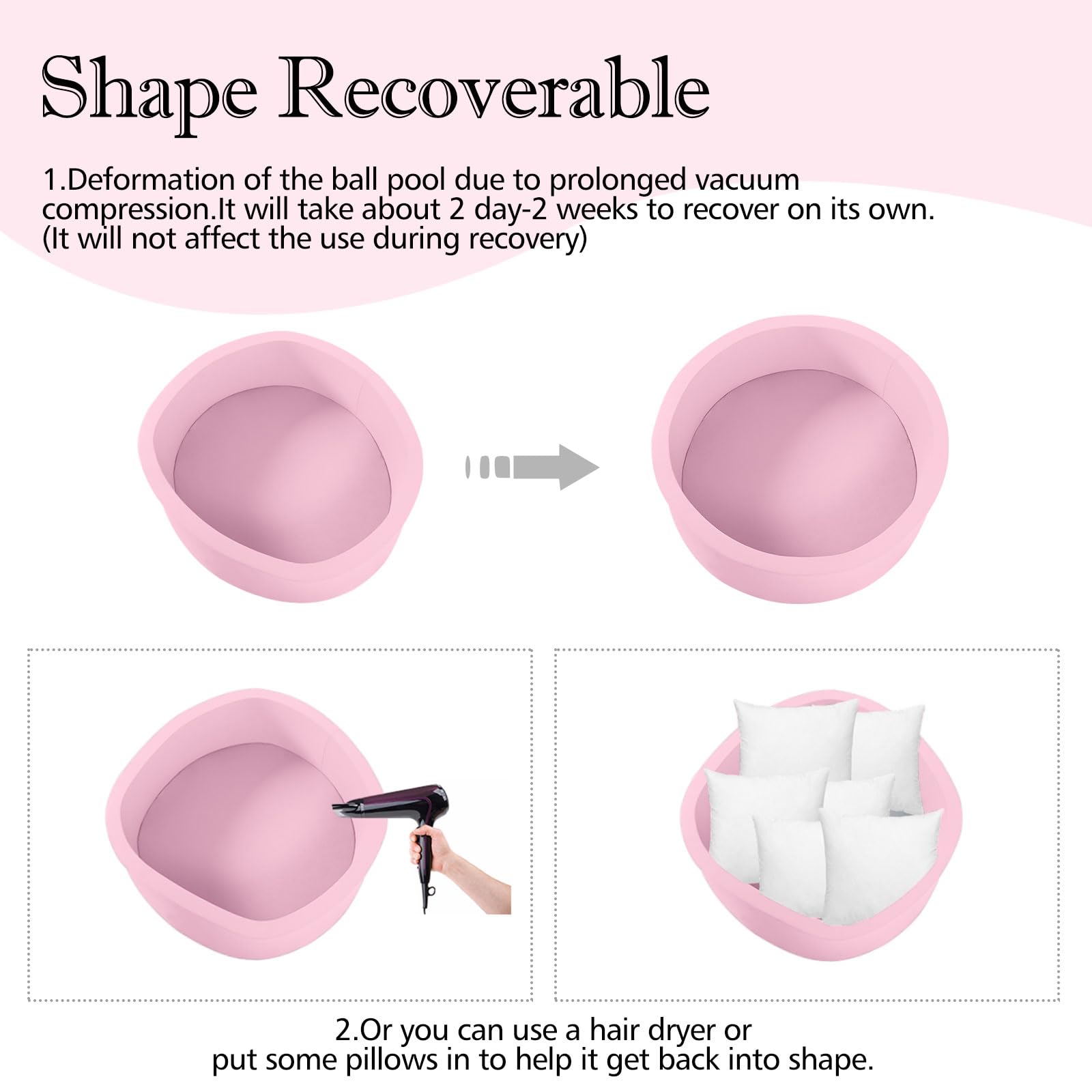 SHJADE pink ball pit inner foam cushion detail for supportive comfort.