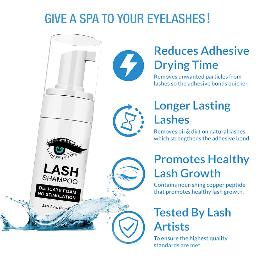 Shmian lash brush 50pc for thorough cleansing along lash line
