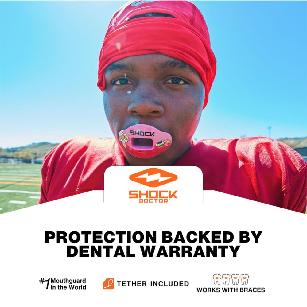 Shock Doctor instant-fit mouthguard requires no molding for quick wear